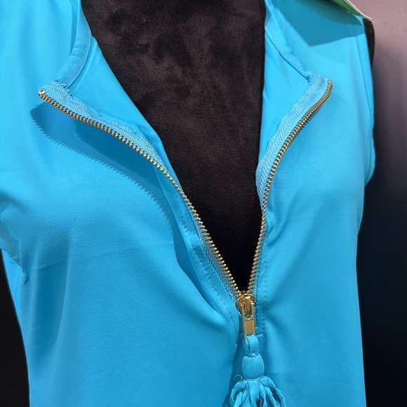 Banana Boat UPF 50+ protection pullover sleeveless 1/4 zip tassel,stretch summer - Picture 3 of 13